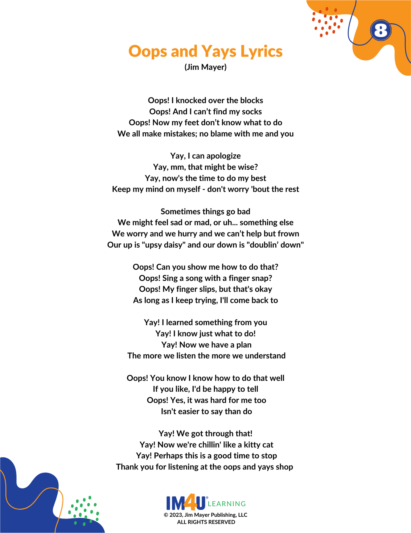 Friendship Basics Song Book