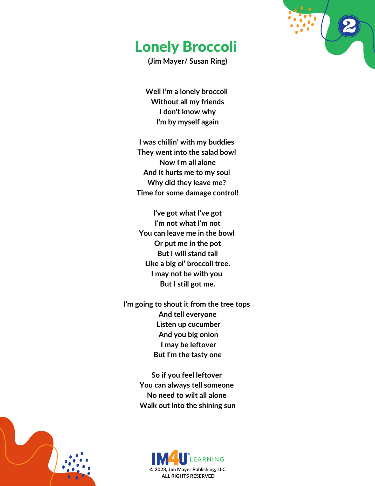 Friendship Basics Song Book